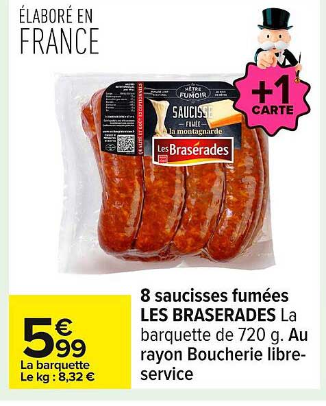 8 saucisses fumées LES BRASERADES