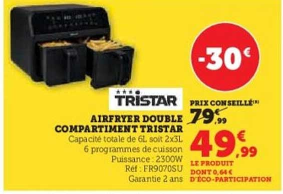 AIRFRYER DOUBLE COMPARTIMENT TRISTAR