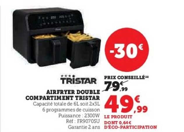 AIRFRYER DOUBLE COMPARTIMENT TRISTAR