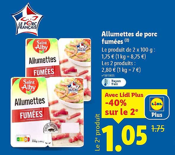 Allumettes de porc fumées