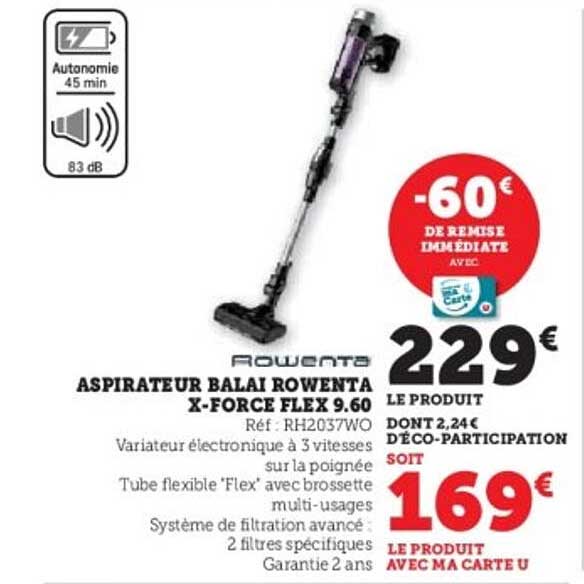 ASPIRATEUR BALAI ROWENTA X-FORCE FLEX 9.60