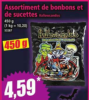 Assortiment de bonbons et de sucettes Hallowcandies