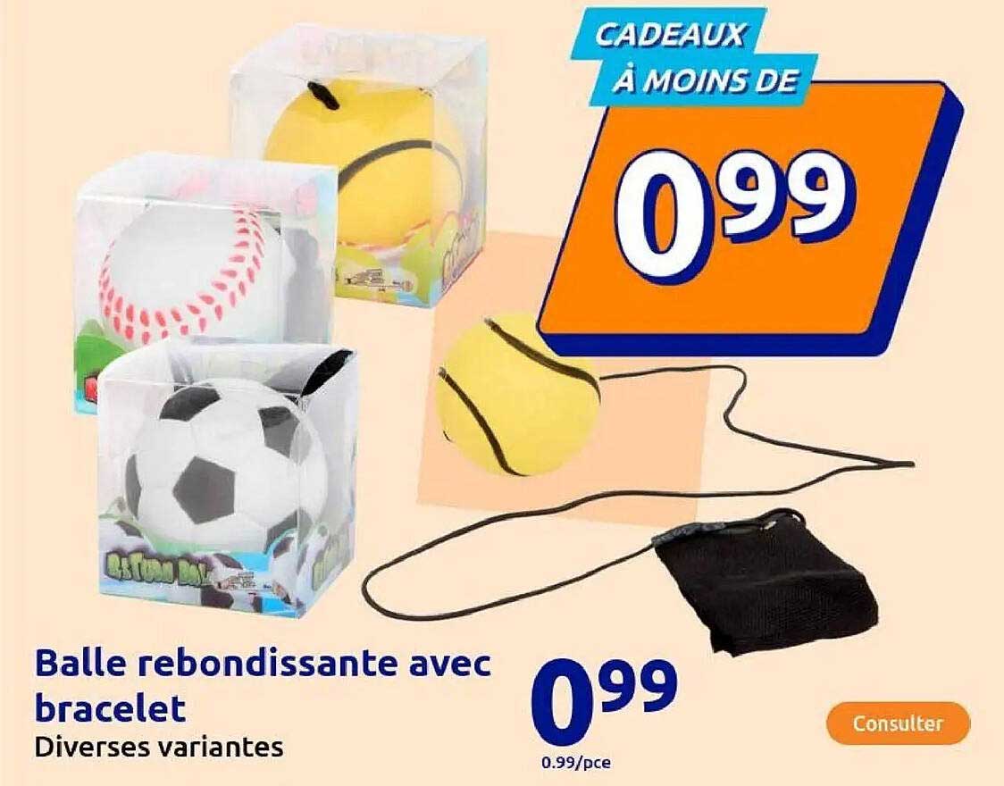 Balle rebondissante avec bracelet