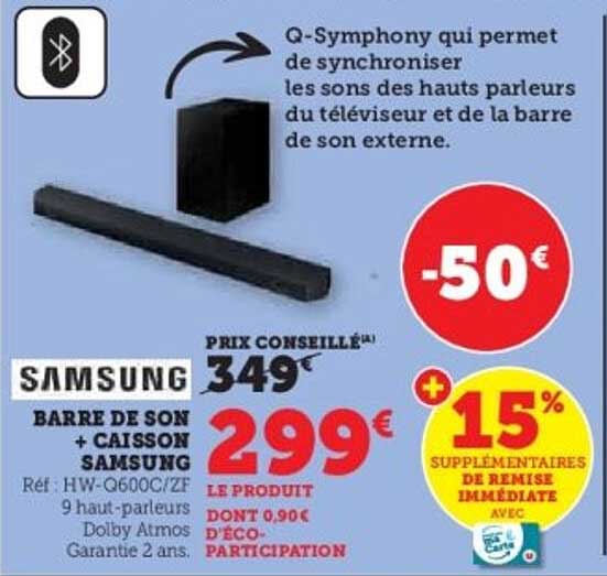 BARRE DE SON + CAISSON SAMSUNG