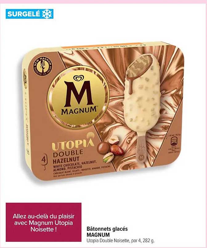 Bâtonnets glacés MAGNUM Utopia Double Noisette !