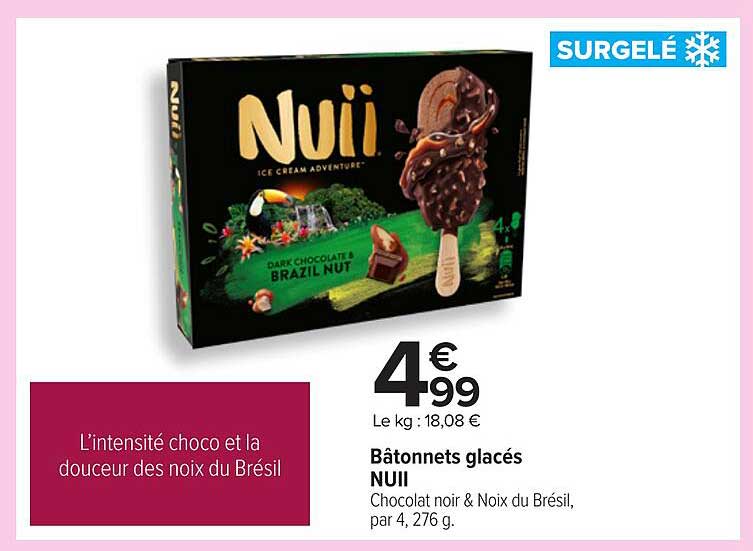 Bâtonnets glacés NUII
