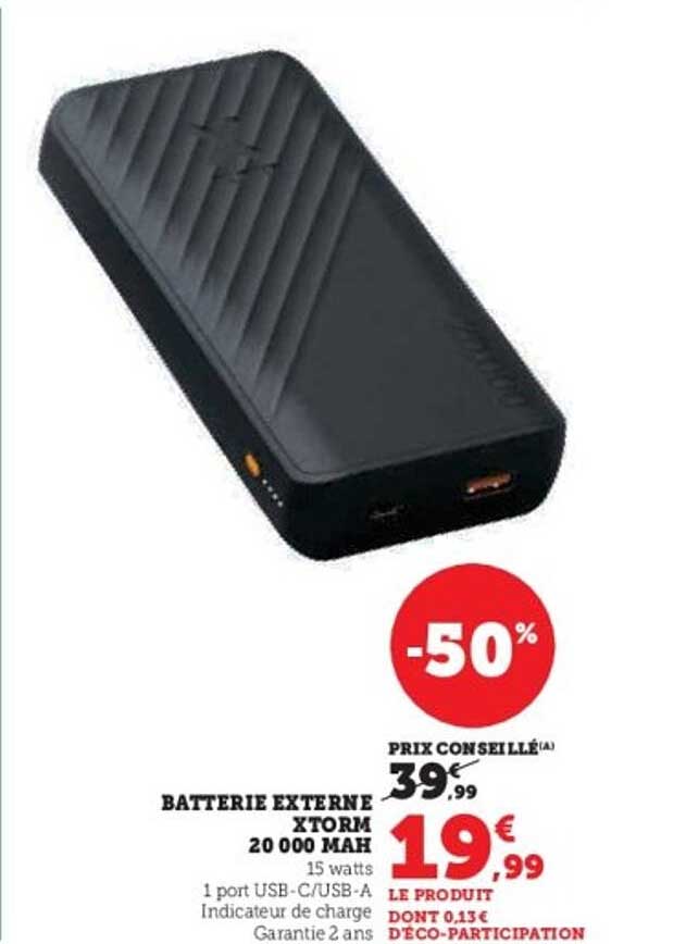 BATTERIE EXTERNE X-TORM 20 000 MAH