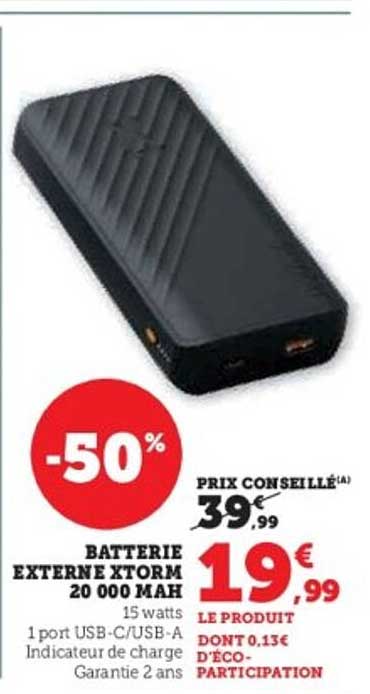 BATTERIE EXTERNE XTORM 20 000 MAH