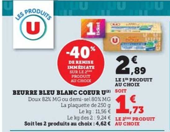 BEURRE BLEU BLANC COEUR U