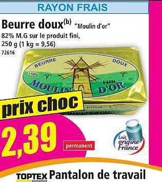 Beurre doux "Moulin d'or"