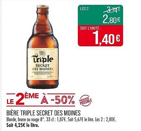 BIÈRE TRIPLE SECRET DES MOINES