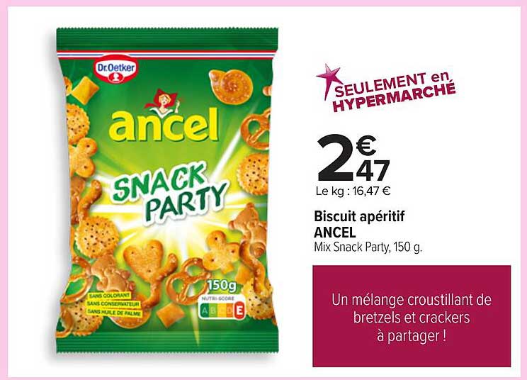 Biscuit apéritif ANCEL Mix Snack Party, 150 g.