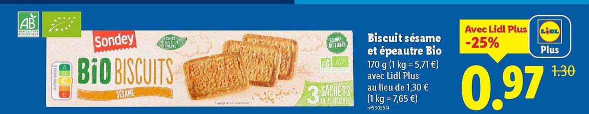Biscuit sésame et épeautre Bio