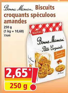 Biscuits croquants spéculoos amandes
