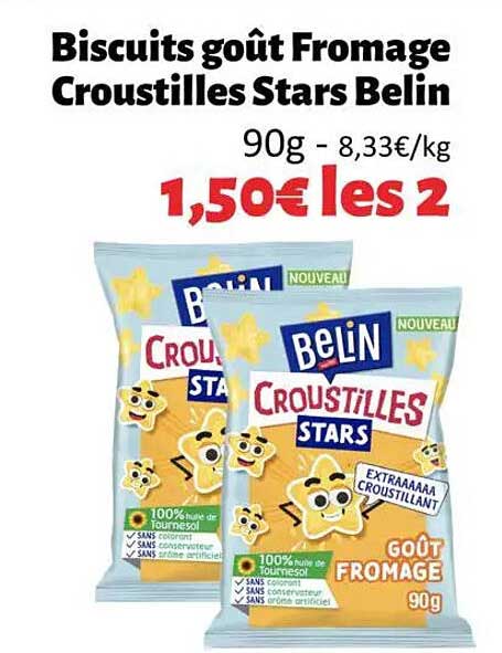 Biscuits goût Fromage Croustilles Stars Belin