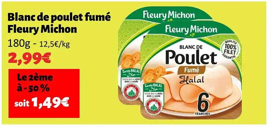 Blanc de poulet fumé Fleury Michon