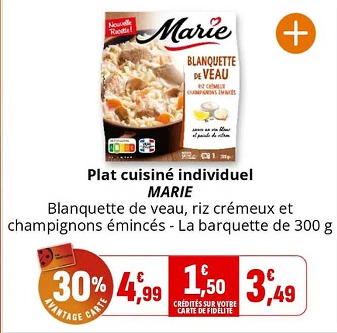 Blanquette de veau, riz crémeux et champignons émincés - La barquette de 300 g