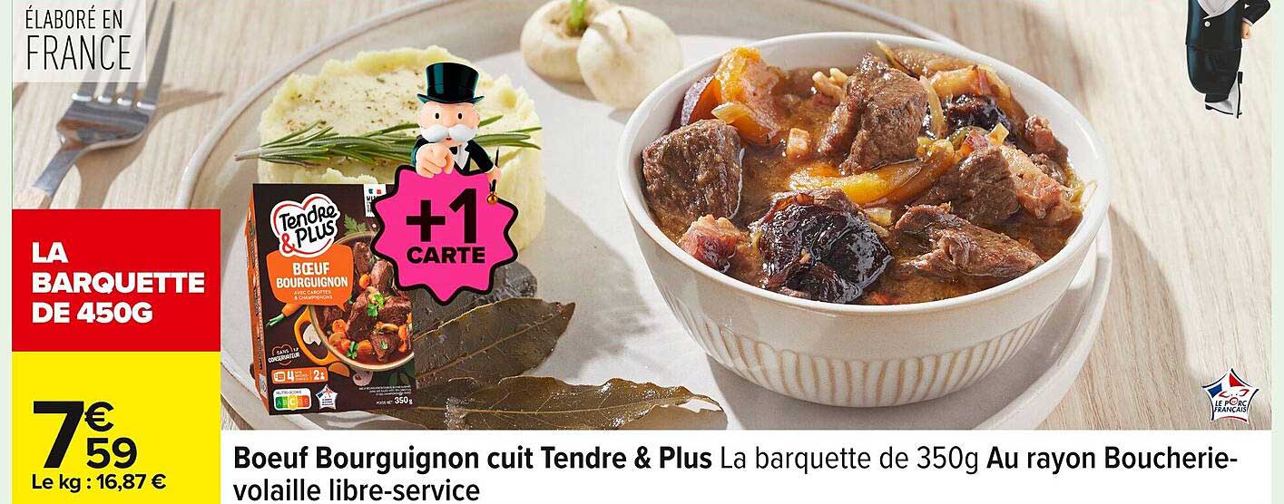 Boeuf Bourguignon cuit Tendre & Plus