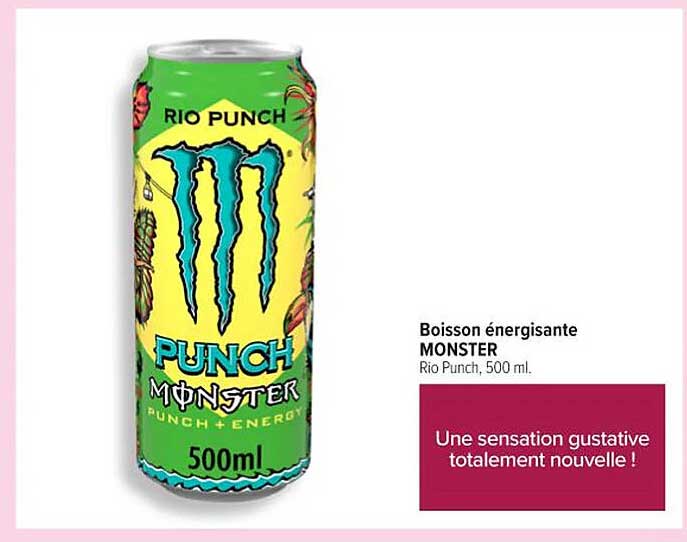 Boisson énergétique MONSTER Rio Punch, 500 ml.
