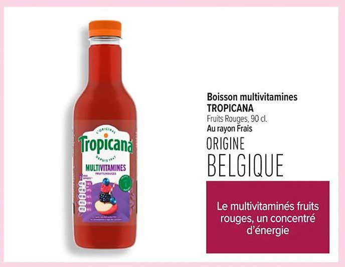 Boisson multivitamines TROPICANA Fruits Rouges, 90 cl