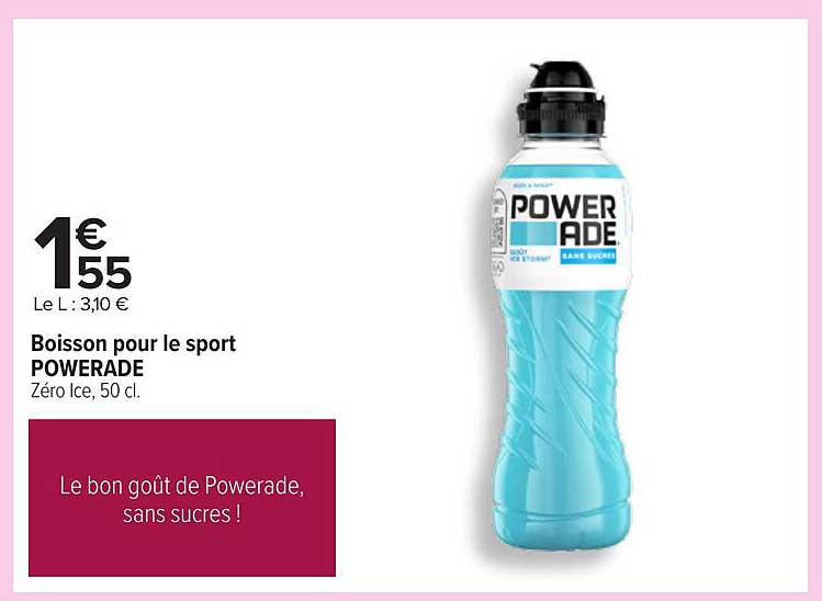 Boisson pour le sport POWERADE Zéro Ice, 50 cl.