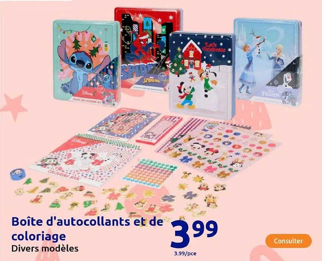 Boîte d'autocollants et de coloriage
