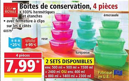 Boîtes de conservation, 4 pièces