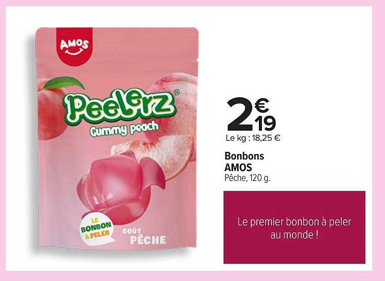 Bonbons AMOS Peelerz Gummy peach