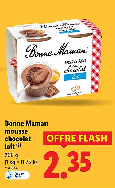Bonne Maman mousse chocolat lait