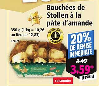Bouchées de Stollen à la pâte d’amande