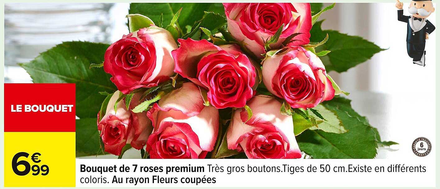 Bouquet de 7 roses premium