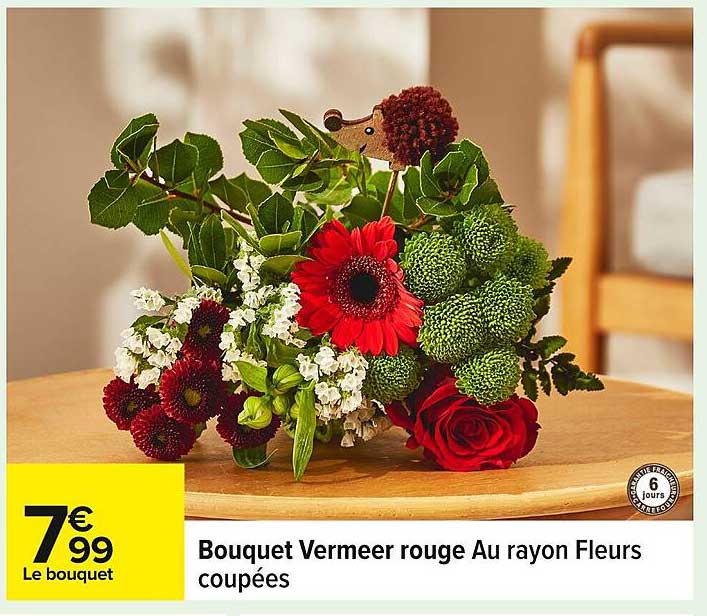 Bouquet Vermeer rouge Au rayon Fleurs coupées