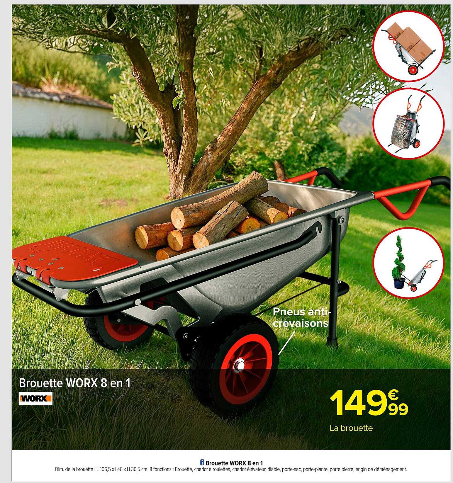 Brouette WORX 8 en 1
