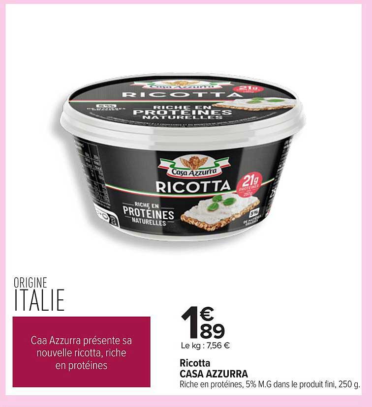 Caa Azzurra présente sa nouvelle ricotta, riche en protéines