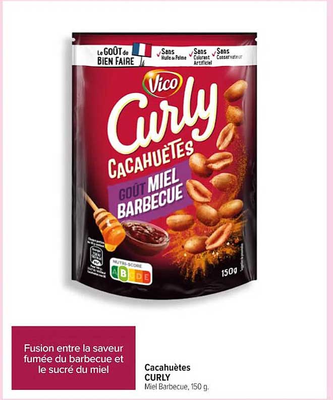 CACAHUÈTES CURLY GOÛT MIEL BARBECUE