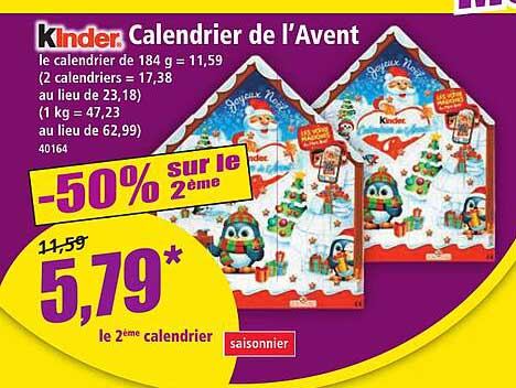 Calendrier de l’Avent Kinder