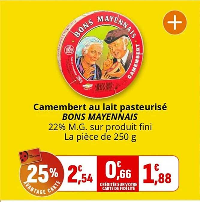 Camembert au lait pasteurisé Bons Mayennais