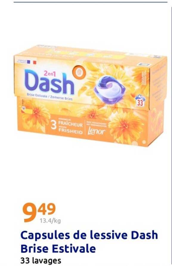 Capsules de lessive Dash Brise Estivale