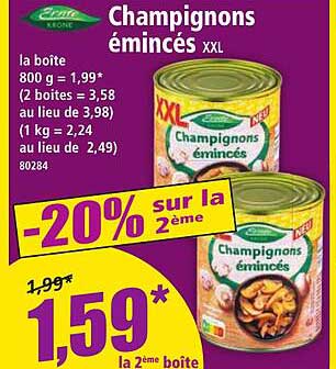 Champignons émincés XXL
