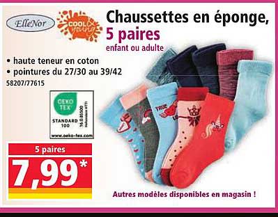 Chaussettes en éponge, 5 paires