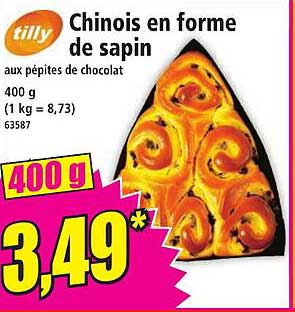 Chinois en forme de sapin aux pépites de chocolat