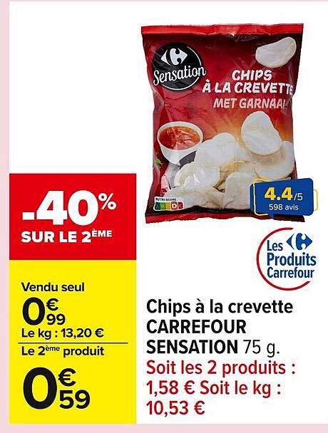 Chips à la crevette CARREFOUR SENSATION 75 g