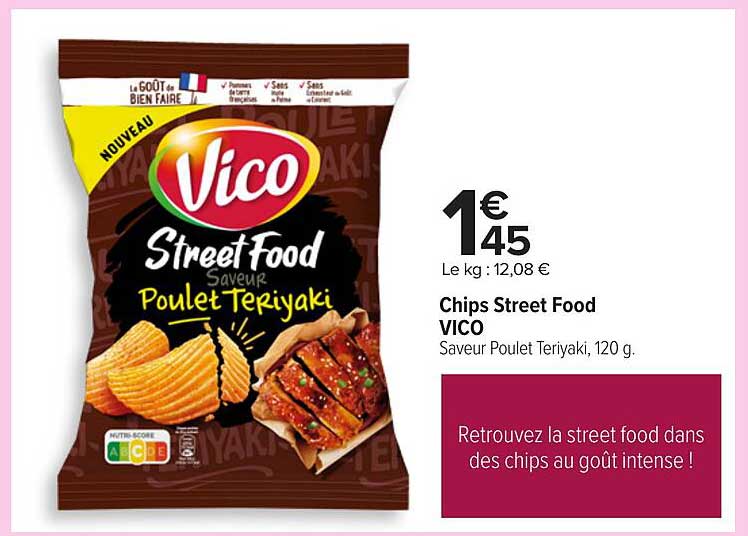 Chips Street Food VICO Saveur Poulet Teriyaki, 120 g.