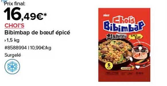 Chois Bibimbap de bœuf épicé