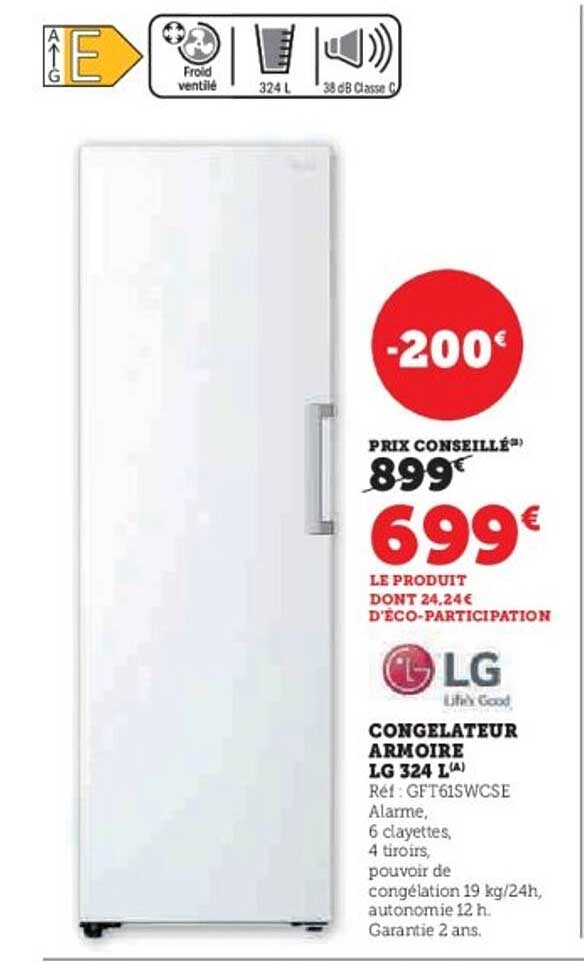 CONGELATEUR ARMOIRE LG 324 L(A)