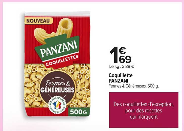 Coquillette PANZANI Fermes & Généreuses, 500 g