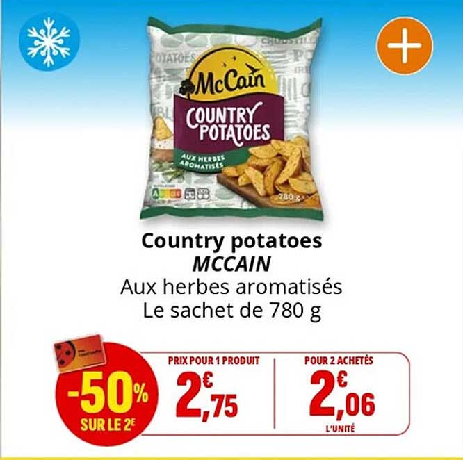 Country potatoes MCCAIN Aux herbes aromatisés Le sachet de 780 g