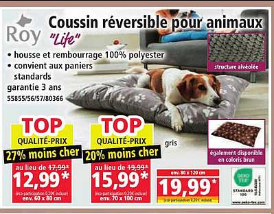 Coussin réversible pour animaux "Life"