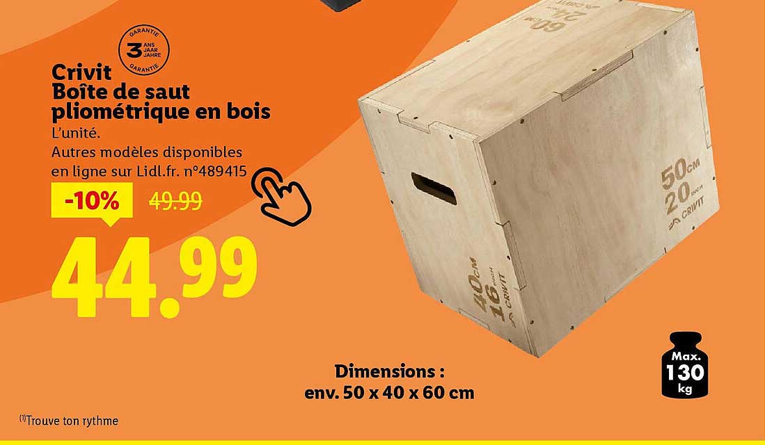 Crivit Boîte de saut pliométrique en bois