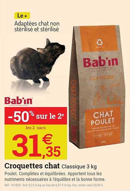 Croquettes chat Classique 3 kg
